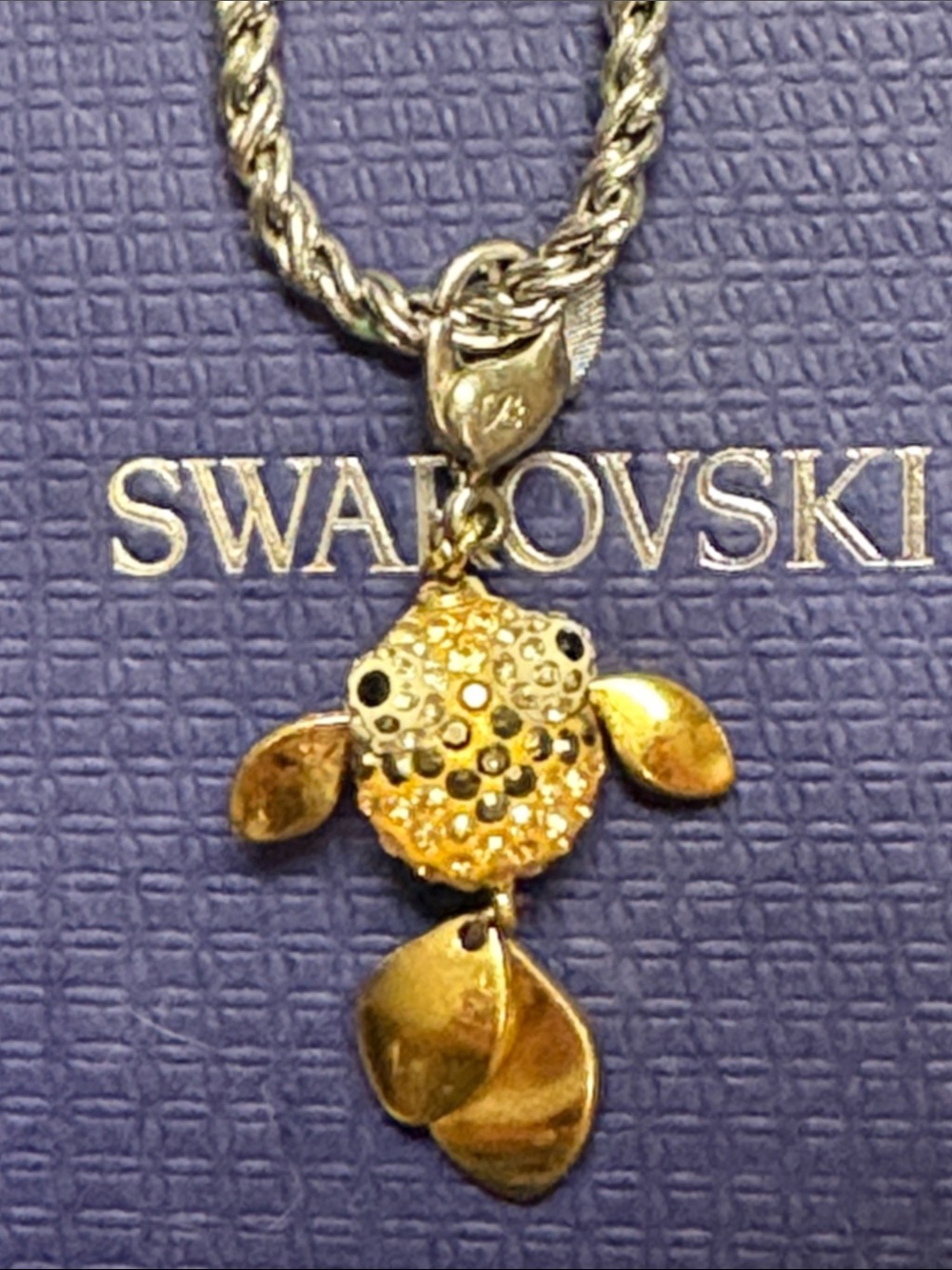 Swarovski Gold Lychee Crystal Fish Pendant Necklace to bracelet